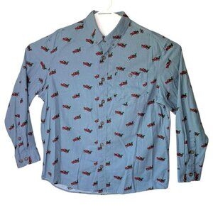 Duluth Trading Size L Untucked Long Sleeves Shirt Relaxed Fit Truck Christmas